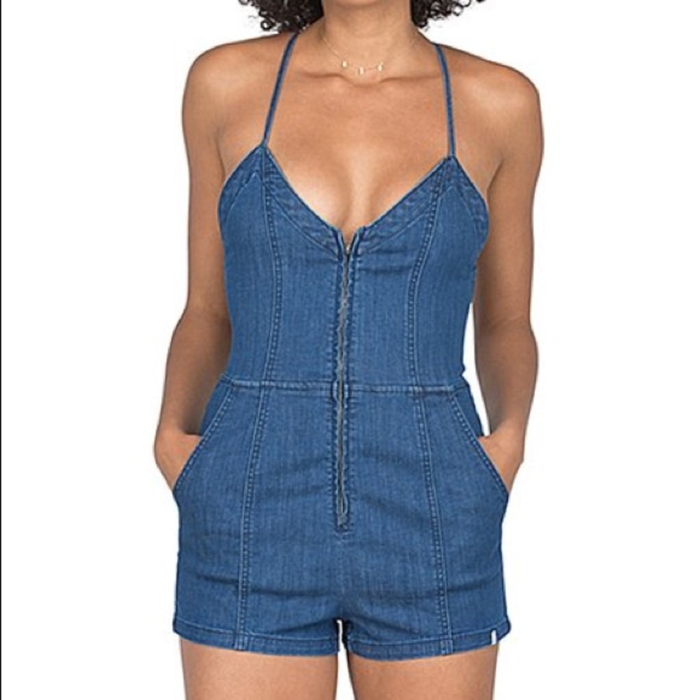 Volcom Festifeel Romper Denim